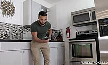 Stepuncle sneaks peeks at latin teen's panties in familystrokes taboo twist