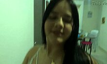 Sexy Latina Girlfriend's Condom Ride on Boyfriend's Big Black Cock!