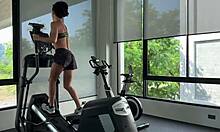 gym girl strips naked after sweaty workout bares all outdoors!