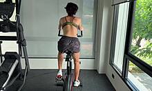 gym girl strips naked after sweaty workout bares all outdoors!