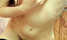 russian brunette stockings slut deepthroats dildo dirty talks anal fingers pussy