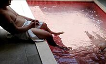 tempting family poolside fun with sultry curves and splashes