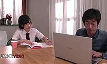 I'm this kinky japanese teen sucking cock hard before my intense fuck session