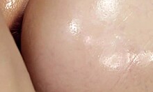 Emma Ester's wet pussy lips drip in closeup slow creampie sex with gaping reveal