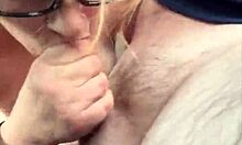 Streetwalker glasses slut deepthroats cock swallowing cum after bareback mouth creampie