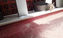 tempting family poolside fun with sultry curves and splashes