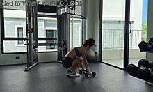 gym girl strips naked after sweaty workout bares all outdoors!