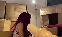 redhead teen beauty strips sexy preps dildo sex machine bathroom