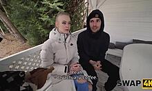 a young couple seduces girl for threesome as boyfriend watches