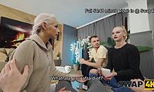 a young couple seduces girl for threesome as boyfriend watches