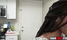 fucking my ebony gf while her step nana watches and joins