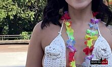 brazilian carnival sofa test interview turns into wet pussy foreplay