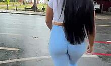 morning walk in tight leggings for fans of clingy gym clothes check my vip for more sensual videos and pics