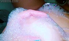 girl with petite 18+ tits feels so good touching herself in the bath