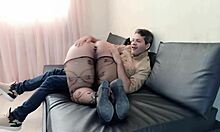 Gina Halime Shocks Boyfriend With Anal Plug And Juicy Ass Ride In Fishnets!