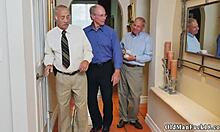 old pervert sneaks into shower and fucks blonde teen's tight pussy to earn her keep