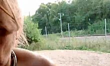 hey slave, out in the forest for your 2025 exhib piss training and hardcore spanking chain-up 😈⛓️