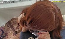 Sexy Young Redhead Student Gulps Cum After Deepthroat College Exam!