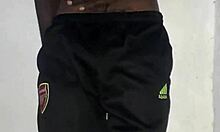 Kenyan amateur strokes massive black monster cock handjob on camera