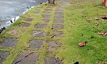 morning walk in tight leggings for fans of clingy gym clothes check my vip for more sensual videos and pics