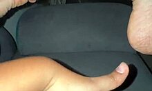 intense orgasm hits as she fingers tight wet pussy outdoors