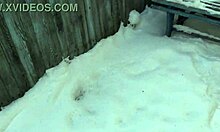 imagine this hairy wet pussy pissing on christmas snow in outdoor amateur fetish comp