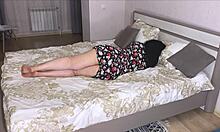 Stepson's massage turns steamy with mature stepmom curves