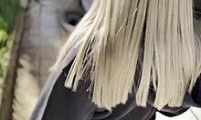 muestro tetas y pussy en la calle en primera cita y termino con creampie en la via publica