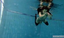 Hungarian teen petra swims pool underwater tight shaved pussy