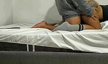 She bends over perfectly as he penetrates sexy girl's tight pussy hard doggy style