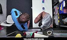 tiny latina bride in wedding dress fucks guard to skip jail!