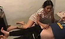 ohh jovencita's perfect body ridin' her padrastro's dick... leaves her ass overflowin' with milk!