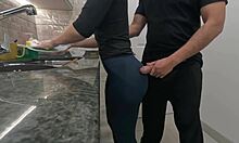 white maid kitchen workout free use big ass filled with cumshot while posing hot 🔥🍑💦