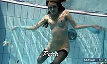 Hungarian teen petra swims pool underwater tight shaved pussy