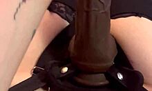 i love teasing with my huge strap-on cock monster dildo close-up