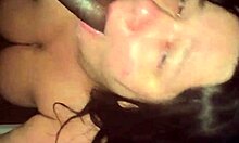 Las Vegas pickup leads to big black cock deepthroating, bent over ass pounding, and creampie orgasm for busty ebony