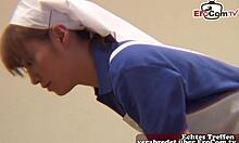 submissive hairy japanese teen maid cries as german guy creampies her tight pussy in hotel