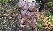 Pov Bareback Breeding Chubby Married Milf Wife's Fat Pussy Outdoors