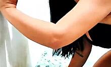 halloween interracial oil titjob from hot white stepdaughter to hung black stepdad