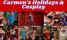 granny black widow cosplay masturbates with dildo avenger style