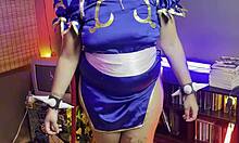 Chubby Brazilian Chun-Li Cosplay Photoshoot Reveals Thick Curves Behind Scenes
