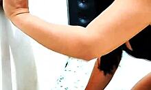 halloween interracial oil titjob from hot white stepdaughter to hung black stepdad