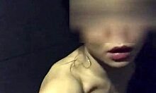 damn this asian slut wife stuffs dildo and vibrator deep in gym shower workout