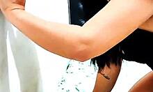 halloween interracial oil titjob from hot white stepdaughter to hung black stepdad