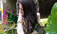 Public Agent Brunette Seduces Stranger with Blowjob and Doggystyle to Spite Ex