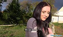 Public Agent Brunette Seduces Stranger with Blowjob and Doggystyle to Spite Ex