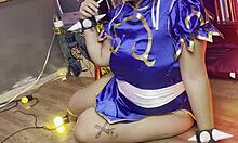 Chubby Brazilian Chun-Li Cosplay Photoshoot Reveals Thick Curves Behind Scenes