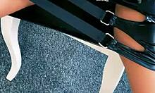 mistress commands ass worship in heels and latex fetish cosplay