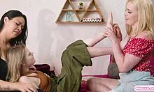 so the lesbian moms facesit and lick their petite blonde stepdaughter's ass nonstop
