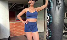 ever wonder why gym girls sweat so much? tight ass pounded hard by monster cock doggystyle